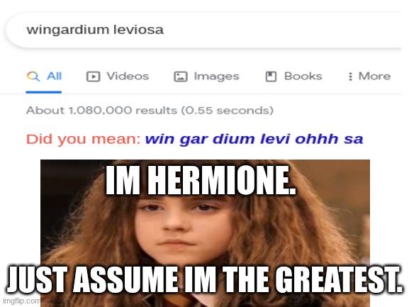 how did they do this | IM HERMIONE. JUST ASSUME IM THE GREATEST. | image tagged in hermione granger | made w/ Imgflip meme maker