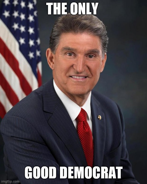 Hahahaha Get *ucked, you slimy libs. | THE ONLY; GOOD DEMOCRAT | image tagged in sen joe manchin | made w/ Imgflip meme maker