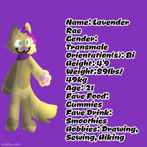 Ask Lavender a question! | image tagged in furry | made w/ Imgflip meme maker