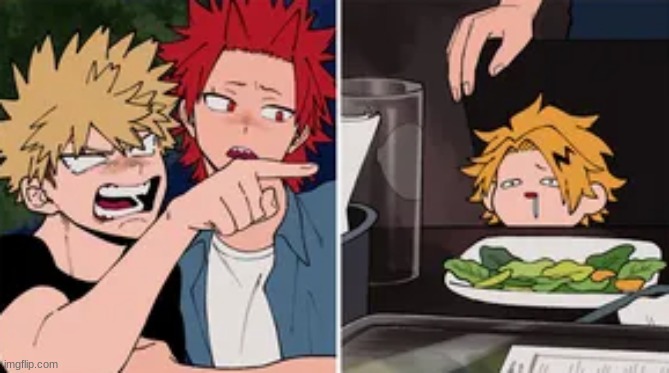 Bakugo yelling at Denki | image tagged in bakugo yelling at denki | made w/ Imgflip meme maker