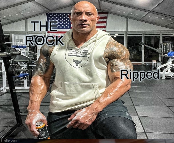 THE
ROCK; Ripped | made w/ Imgflip meme maker