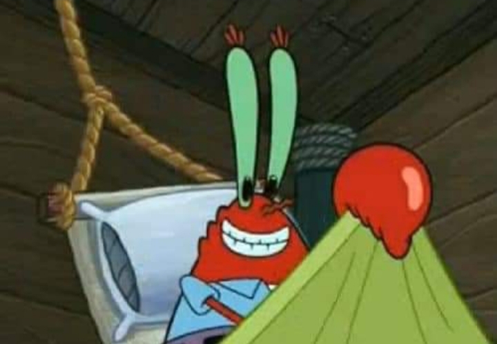 High Quality Mr. Krabs in bed Blank Meme Template