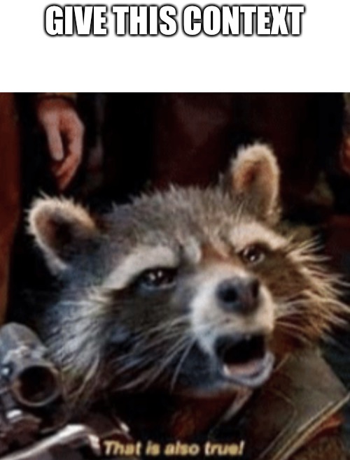 That is also true! | GIVE THIS CONTEXT | image tagged in that is also true | made w/ Imgflip meme maker