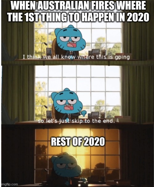 How it went | WHEN AUSTRALIAN FIRES WHERE THE 1ST THING TO HAPPEN IN 2020; REST OF 2020 | image tagged in i think we all know where this is going | made w/ Imgflip meme maker