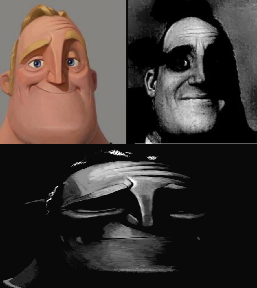 High Quality Disturbed Mr. Incredible Blank Meme Template