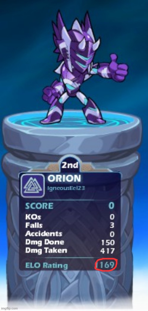 proof that orion is gay | image tagged in brawlhalla,orion h8ters unite | made w/ Imgflip meme maker