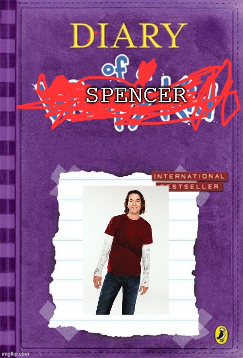 Spencer has a diary | SPENCER | image tagged in diary of a wimpy kid cover template | made w/ Imgflip meme maker