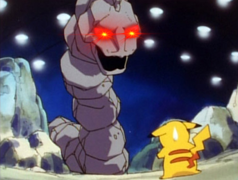 High Quality onix vs pikachu Blank Meme Template