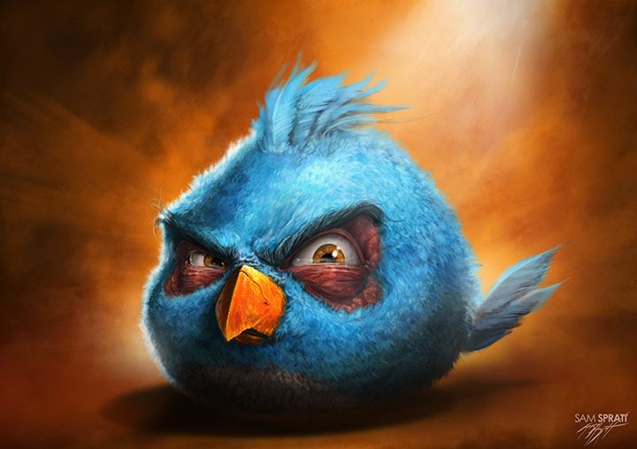 High Quality Angry bird (blue) Blank Meme Template