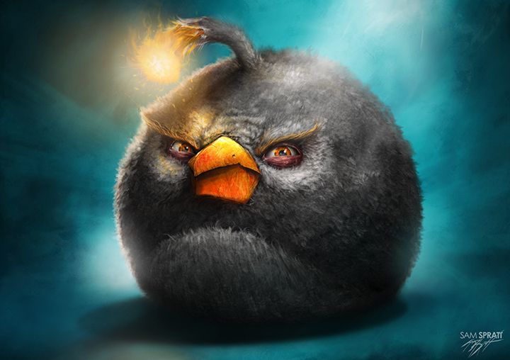 Angry bird (black) Blank Meme Template