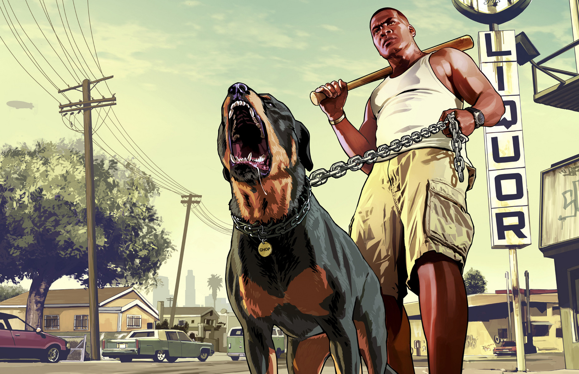 High Quality GTA 5 Franklin and his dog Chop Blank Meme Template
