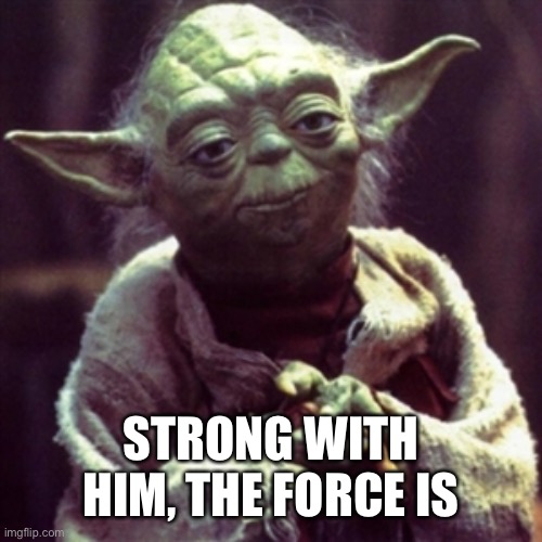 Force is strong | STRONG WITH HIM, THE FORCE IS | image tagged in force is strong | made w/ Imgflip meme maker