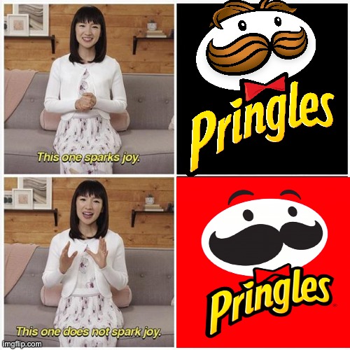 I think we all miss the old logo. | image tagged in marie kondo spark joy,memes,logo,funny,gifs,not really a gif | made w/ Imgflip meme maker