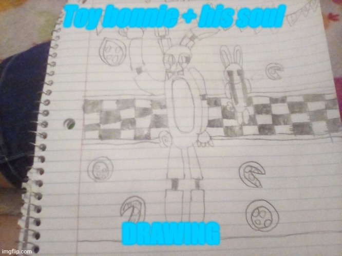 Toy bonnie drawing + his soul | Toy bonnie + his soul; DRAWING | image tagged in fnaf 2 | made w/ Imgflip meme maker