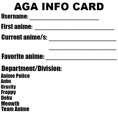 AGA Info Card Blank Meme Template