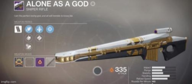 Alone As A God Sniper Rifle | image tagged in alone as a god sniper rifle | made w/ Imgflip meme maker