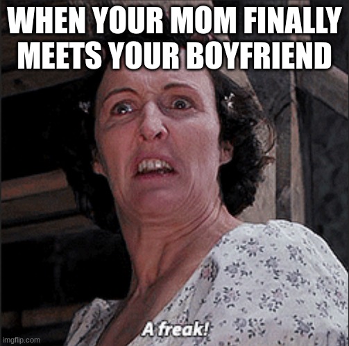 WHEN YOUR MOM FINALLY MEETS YOUR BOYFRIEND | image tagged in mom | made w/ Imgflip meme maker