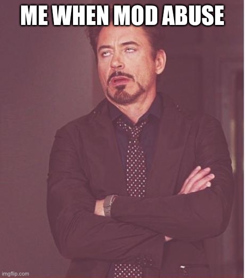 no | ME WHEN MOD ABUSE | image tagged in memes,face you make robert downey jr | made w/ Imgflip meme maker