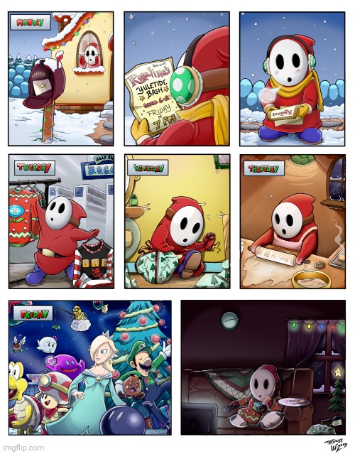 SHY GUY STILL SHY GUY | image tagged in super mario bros,christmas,comics/cartoons | made w/ Imgflip meme maker