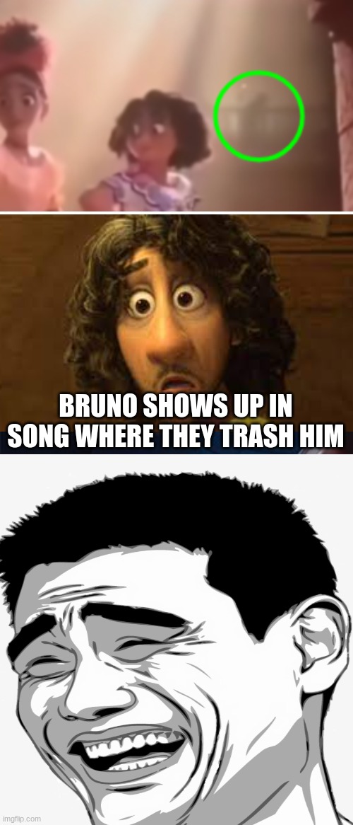 BRUNO SHOWS UP IN SONG WHERE THEY TRASH HIM | image tagged in memes,marvel civil war 1 | made w/ Imgflip meme maker