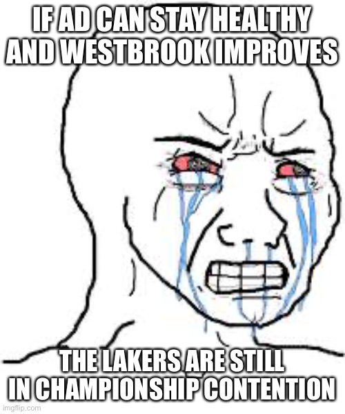 Wojak  | IF AD CAN STAY HEALTHY AND WESTBROOK IMPROVES; THE LAKERS ARE STILL IN CHAMPIONSHIP CONTENTION | image tagged in wojak | made w/ Imgflip meme maker