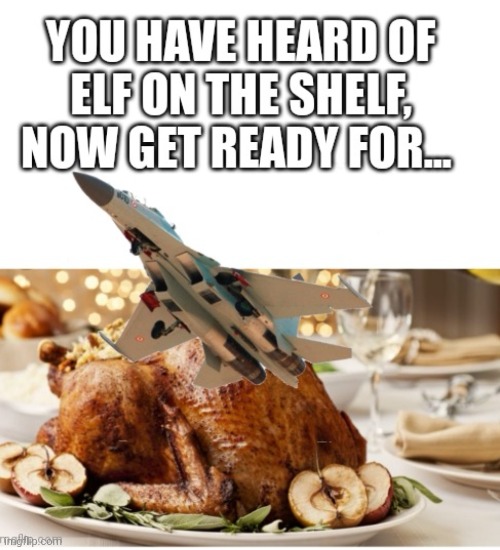 SU-30 on the christmas turkey | image tagged in fighter jet | made w/ Imgflip meme maker