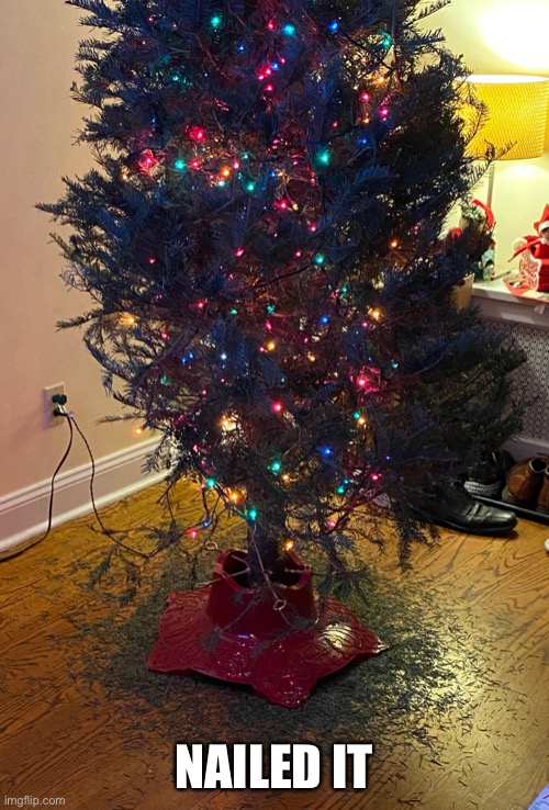 Christmas Tree Fail | NAILED IT | image tagged in christmas tree fail,christmas tree,christmas,christmas memes | made w/ Imgflip meme maker