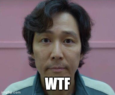 Seong Gi-hun's ID Photo | WTF | image tagged in seong gi-hun's id photo | made w/ Imgflip meme maker