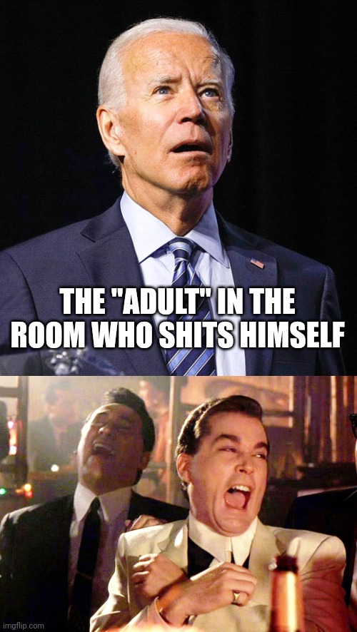 THE "ADULT" IN THE ROOM WHO SHITS HIMSELF | image tagged in joe biden,memes,good fellas hilarious | made w/ Imgflip meme maker