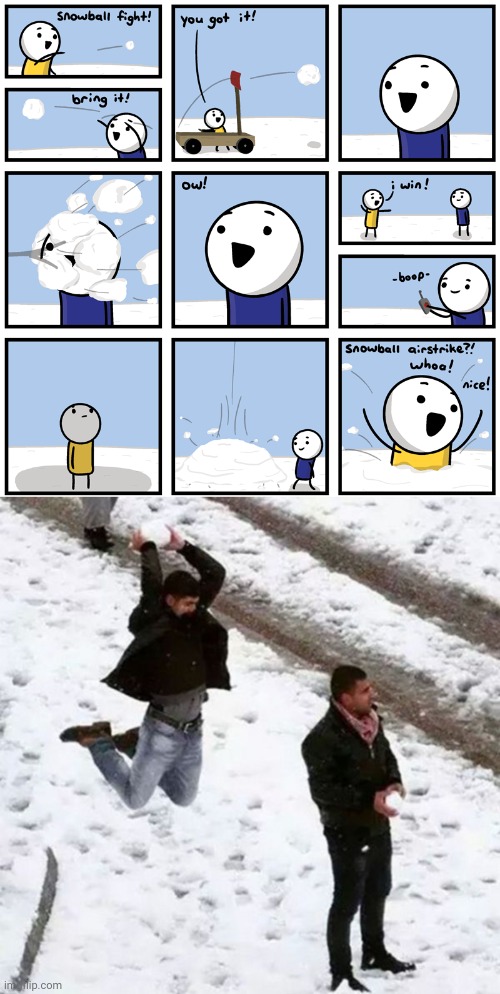 Snowball airstrike | image tagged in snowball attack,comics/cartoons,comics,comic,memes,snowball | made w/ Imgflip meme maker