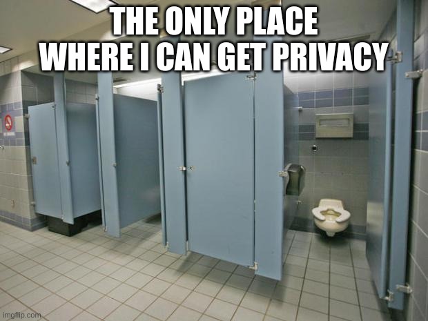 it do be true tho |  THE ONLY PLACE WHERE I CAN GET PRIVACY | image tagged in bathroom stall,privacy,bathroom | made w/ Imgflip meme maker