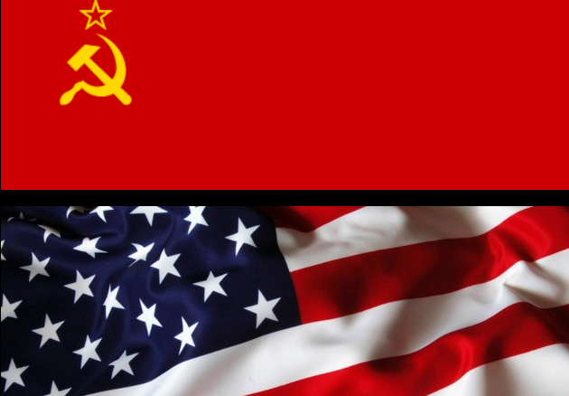 USSR vs USA flags (Tyranny vs Freedom)  (Communism vs Capitalism Blank Meme Template