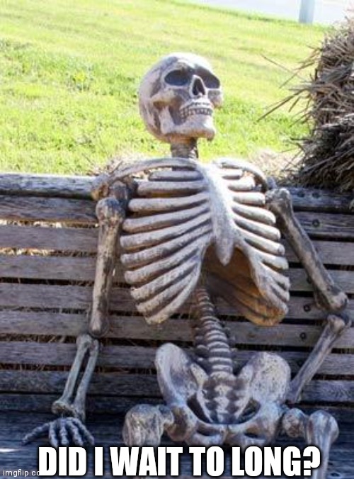 Why wait? | DID I WAIT TO LONG? | image tagged in memes,waiting skeleton,funny,wife,girlfriend | made w/ Imgflip meme maker