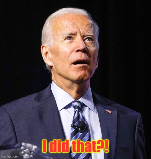 Joe Biden | I did that?! | image tagged in joe biden | made w/ Imgflip meme maker