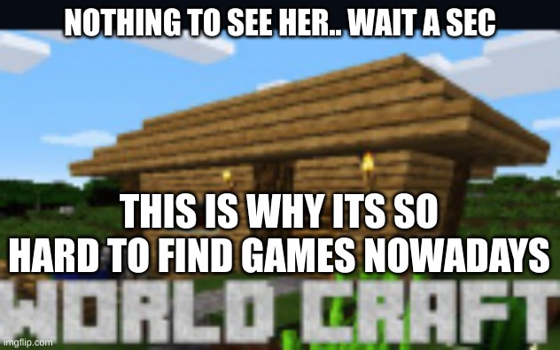 ripoffs | NOTHING TO SEE HER.. WAIT A SEC; THIS IS WHY ITS SO HARD TO FIND GAMES NOWADAYS | image tagged in ripoff mincraft | made w/ Imgflip meme maker