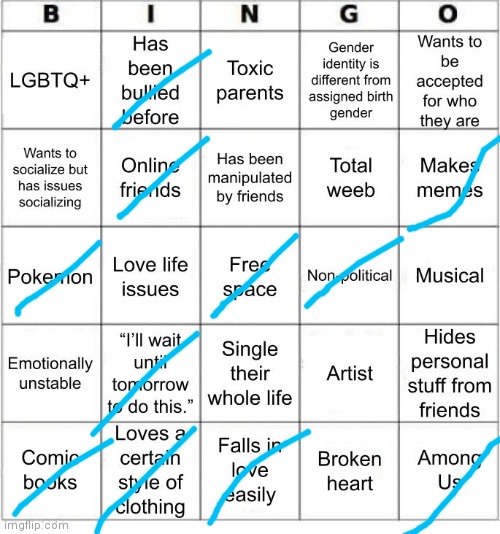 TheSuitedGayWeeb's Bingo | image tagged in jer-sama's bingo | made w/ Imgflip meme maker