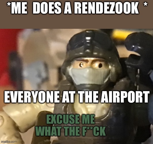 Excuse me what the f**ck | *ME  DOES A RENDEZOOK  *; EVERYONE AT THE AIRPORT | image tagged in excuse me what the f ck | made w/ Imgflip meme maker