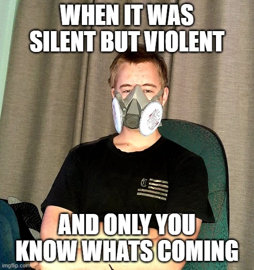 mask | WHEN IT WAS SILENT BUT VIOLENT; AND ONLY YOU KNOW WHATS COMING | image tagged in mask,silent | made w/ Imgflip meme maker