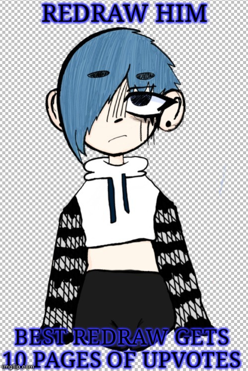 goth femboy Paige | REDRAW HIM; BEST REDRAW GETS 10 PAGES OF UPVOTES | image tagged in goth femboy poke pokette | made w/ Imgflip meme maker