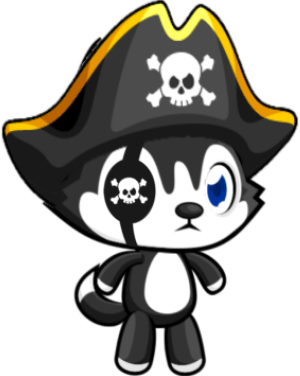 Pirate husky dog Blank Meme Template