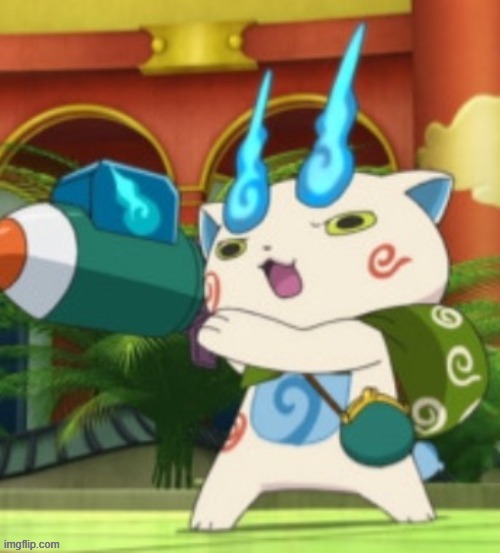 Komasan with a rocket launcher | image tagged in komasan with a rocket launcher | made w/ Imgflip meme maker