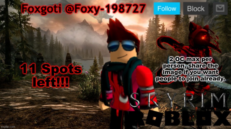 Hunger Games Reaping | 11 Spots left!!! 2 OC max per person, share the image if you want people to join already. | image tagged in foxgoti announcement temp | made w/ Imgflip meme maker