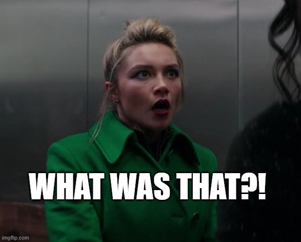 Yelena What was that?! | WHAT WAS THAT?! | image tagged in yelena what was that | made w/ Imgflip meme maker