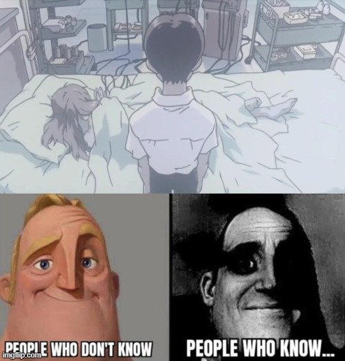 Those who watched Evangelion will understand ._. | image tagged in traumatized mr incredible | made w/ Imgflip meme maker