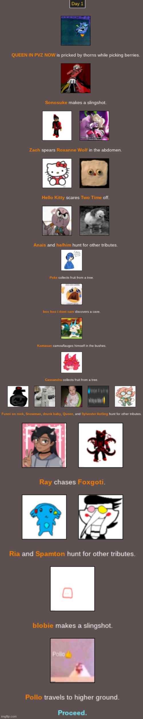 Hunger Games: Day 1 | image tagged in hunger games | made w/ Imgflip meme maker