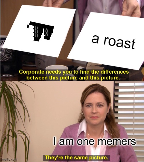 I am one memers | a roast; I am one memers | image tagged in memes,they're the same picture | made w/ Imgflip meme maker