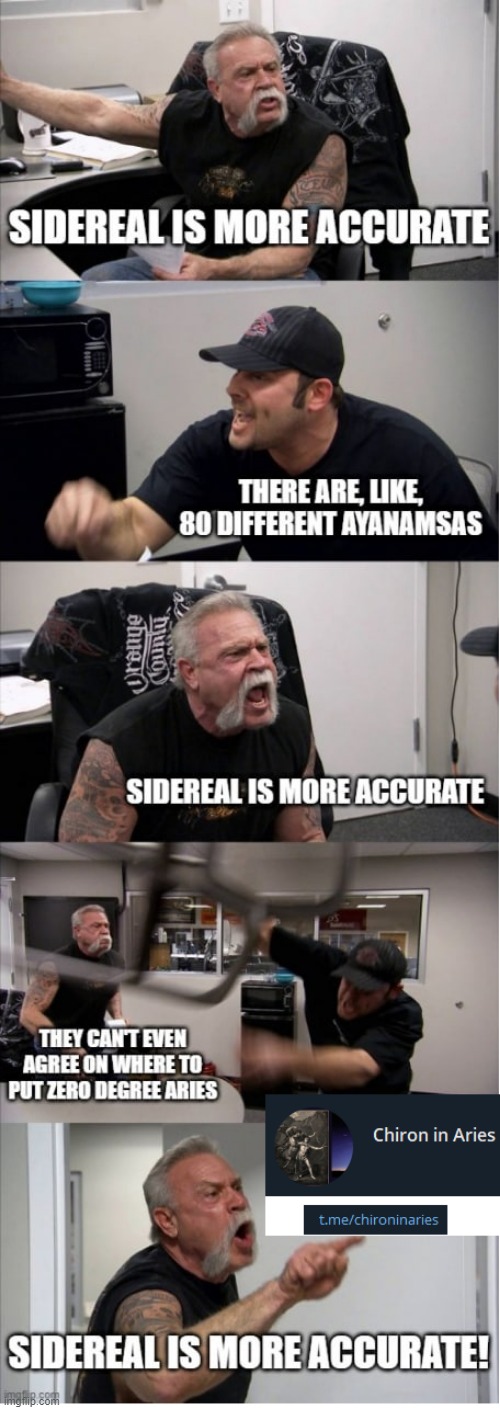 Sidereal is more accurate | image tagged in astrology,american chopper argument,sidereal,tropical | made w/ Imgflip meme maker