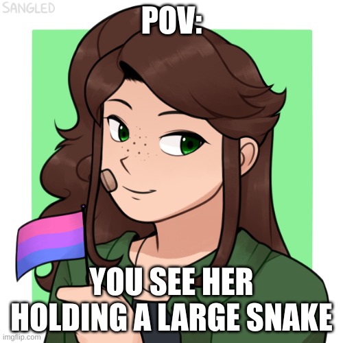don't super interesting, but have fun! | POV:; YOU SEE HER HOLDING A LARGE SNAKE | made w/ Imgflip meme maker