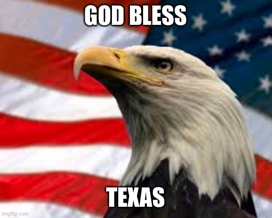 Murica Patriotic Eagle | GOD BLESS TEXAS | image tagged in murica patriotic eagle | made w/ Imgflip meme maker