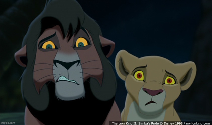 Kovu and Kiara from Lion King 2 Questionable Faces | image tagged in kovu and kiara from lion king 2 questionable faces | made w/ Imgflip meme maker